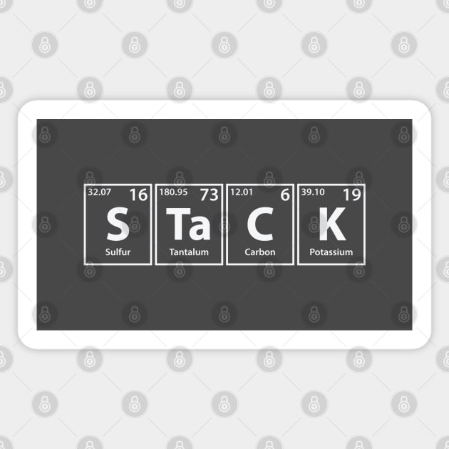 Stack (S-Ta-C-K) Periodic Elements Spelling Sticker by cerebrands